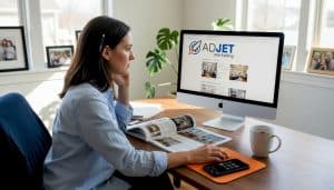 Agent updating listings at home office desk