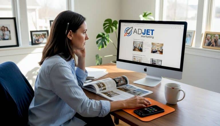 Agent updating listings at home office desk