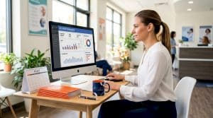 Clinic manager reviewing Google Ads performance