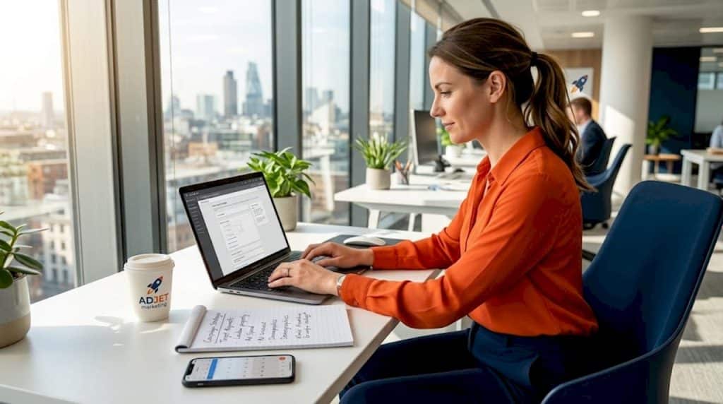 Agent sets up Google Ads in home office