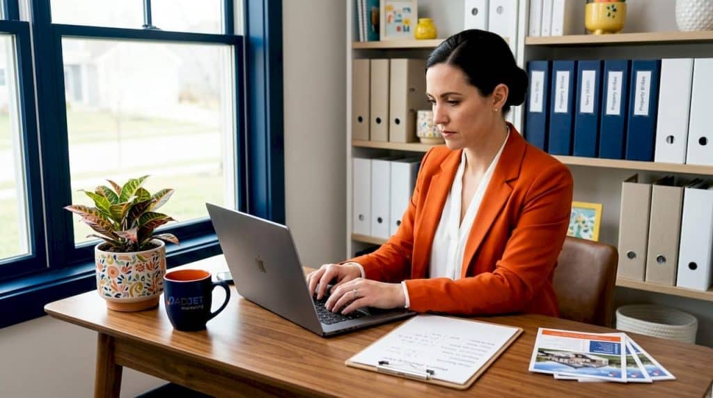Agent working on real estate web design