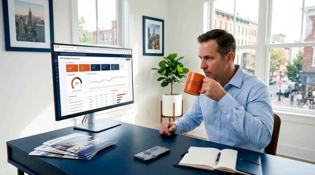 Real estate agent reviews PPC results