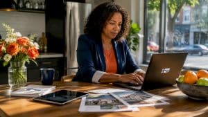 Realtor working on AI-driven SEO strategies