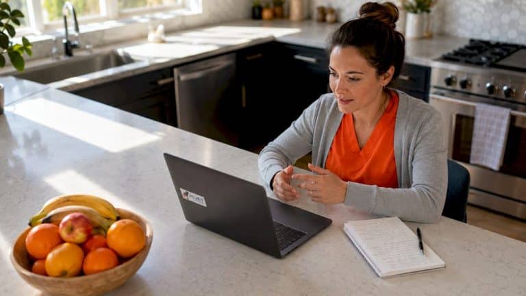 Healthcare provider during telemedicine virtual consultation