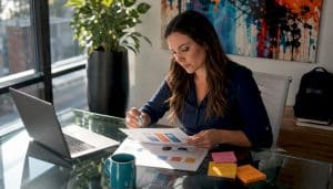 Specialist reviewing therapist SEO alternatives documents