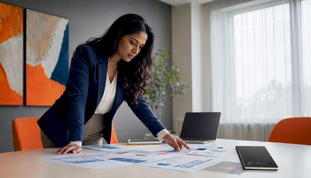 Healthcare marketer reviewing landing page analytics