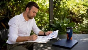 Healthcare marketing specialist reviewing PPC reports