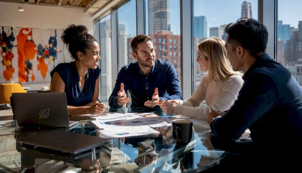 Team meeting in Denver marketing office