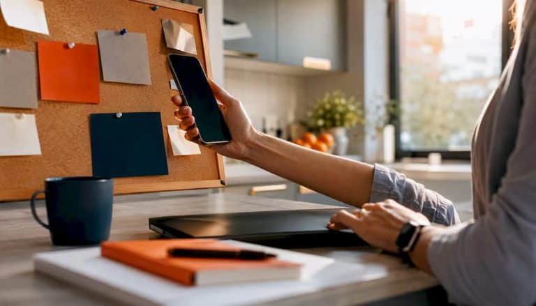 Hands configuring digital marketing tools