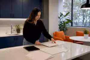 Workspace preparing plastic surgery marketing content
