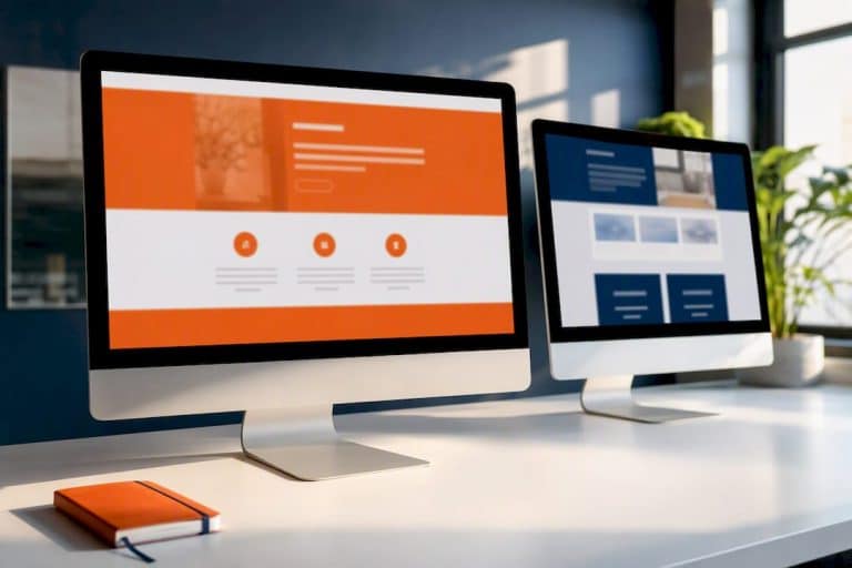 Landing page and website layouts compared