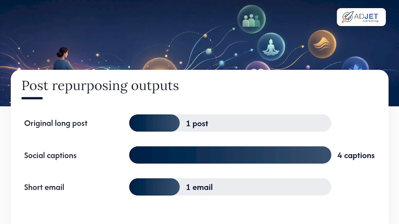 One blog post becoming social and email content