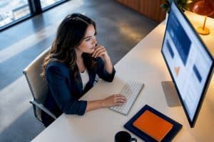 Healthcare marketer auditing an ad campaign