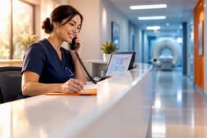 Coordinator booking an imaging center exam