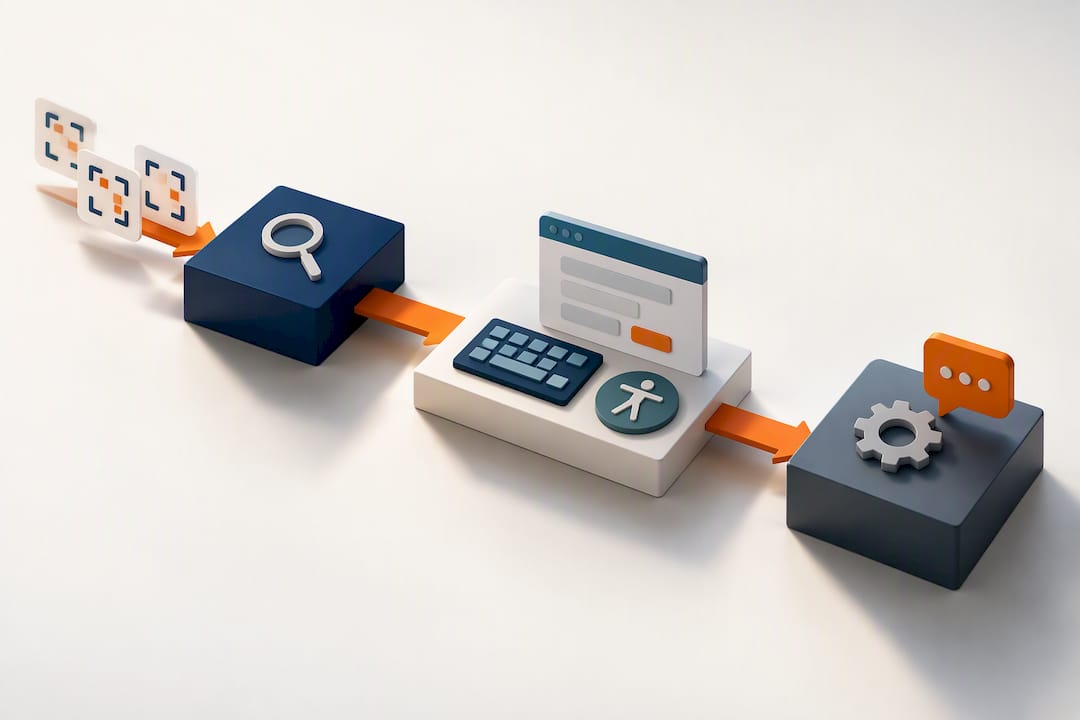 Three-stage portal accessibility testing workflow