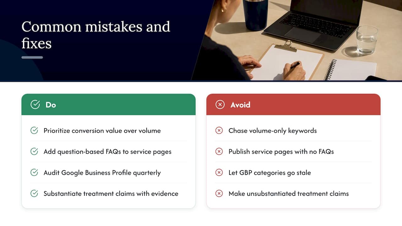 Common mistakes we see and how to fix them fast — overview diagram