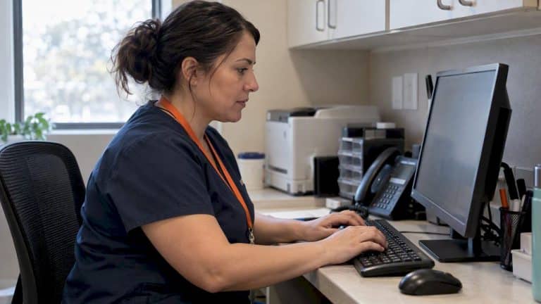 Clinic coordinator composing a patient reactivation email