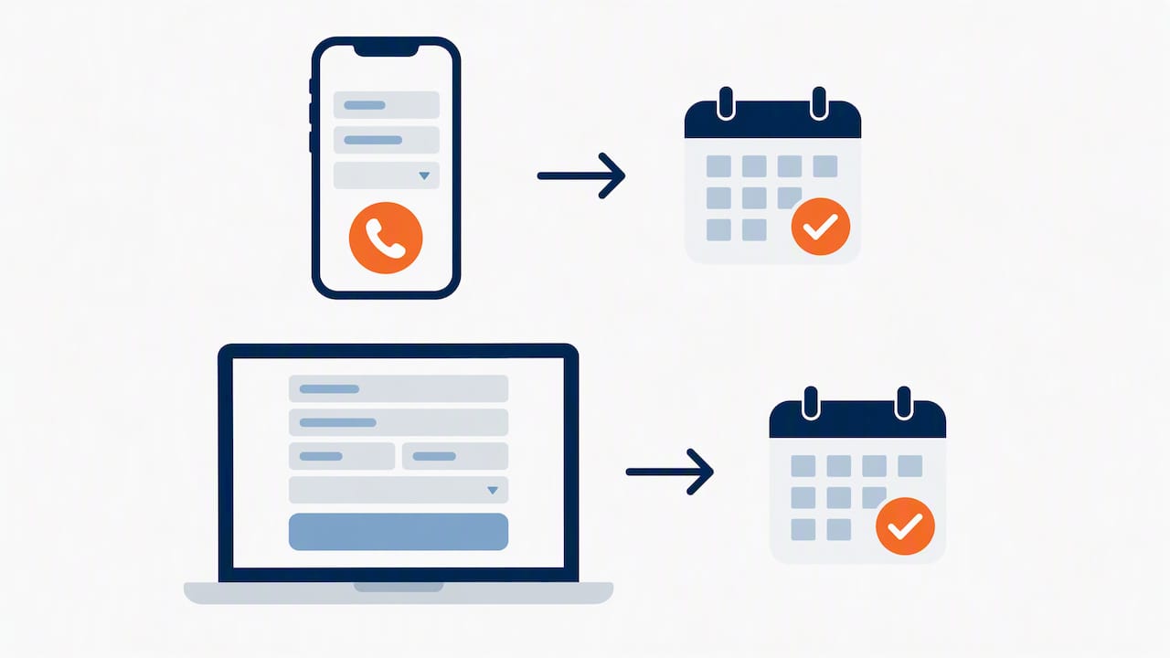 Separate mobile and desktop booking paths