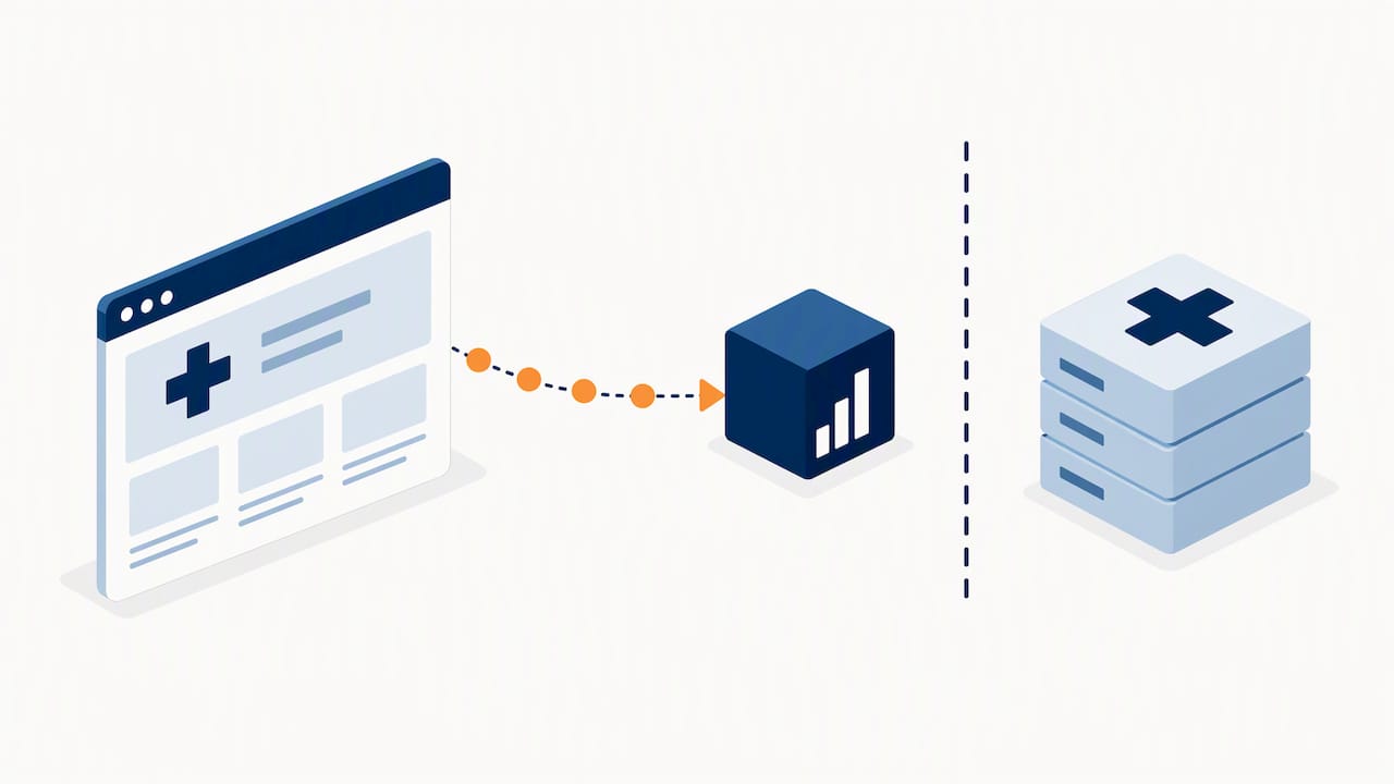 Public webpage tracking separated from clinical records